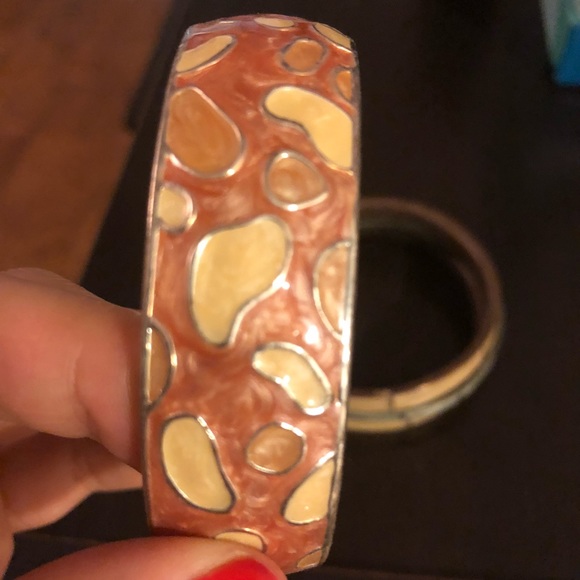 Bangle bracelet set orange yellow green gold - Picture 4 of 4